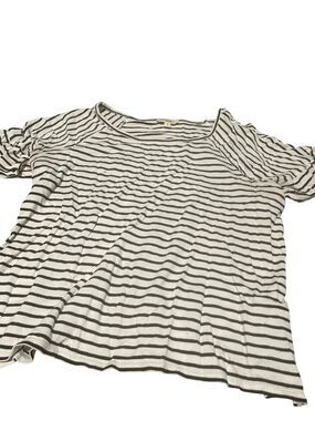 Max Studio Striped Black and White Women’s Scoop Neck Top size L
